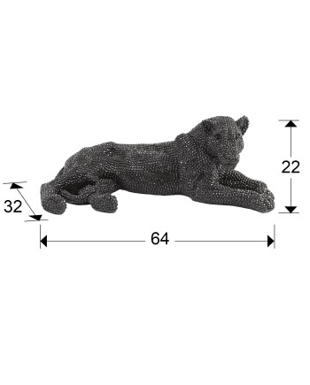 FIGURA PEQUEÑA ·LEONA· NEGRO